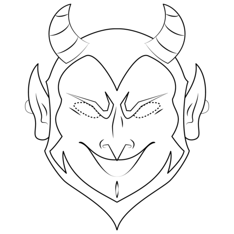 Devil Mask Coloring Page